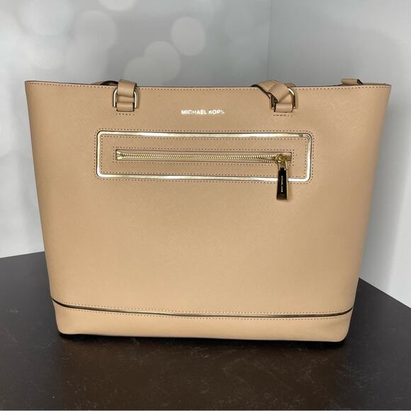 MICHAEL Michael Kors Frame Out Item Large North South Tote Women’s Oyster - Picture 1 of 12